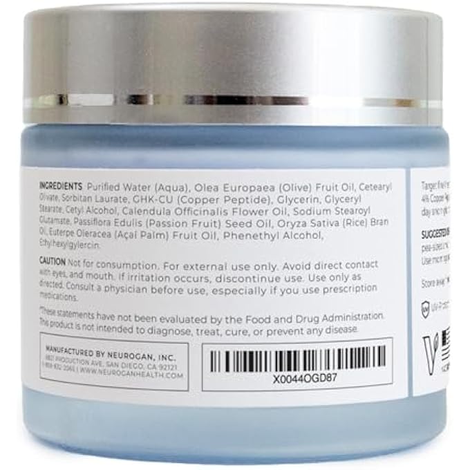 Neurogan GHK-CU COPPER PEPTIDE FACE CREAM | 4% PEPTIDES FOR SKIN FIRMNESS & DEEP HYDRATION | DAILY FACIAL MOISTURIZER WITH 2400 MG GHK-CU, 2OZ - Image 2